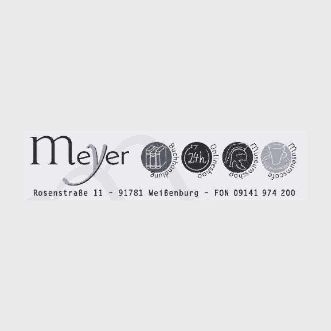 Logo von Meyer mit Adresse und Telefonnummer.